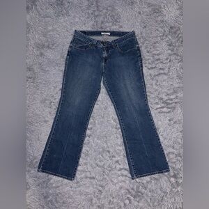 Levi’s Women’s Denim Blue Flare 542 Jeans Flap Pockets Size 16W Medium Wash Y2K